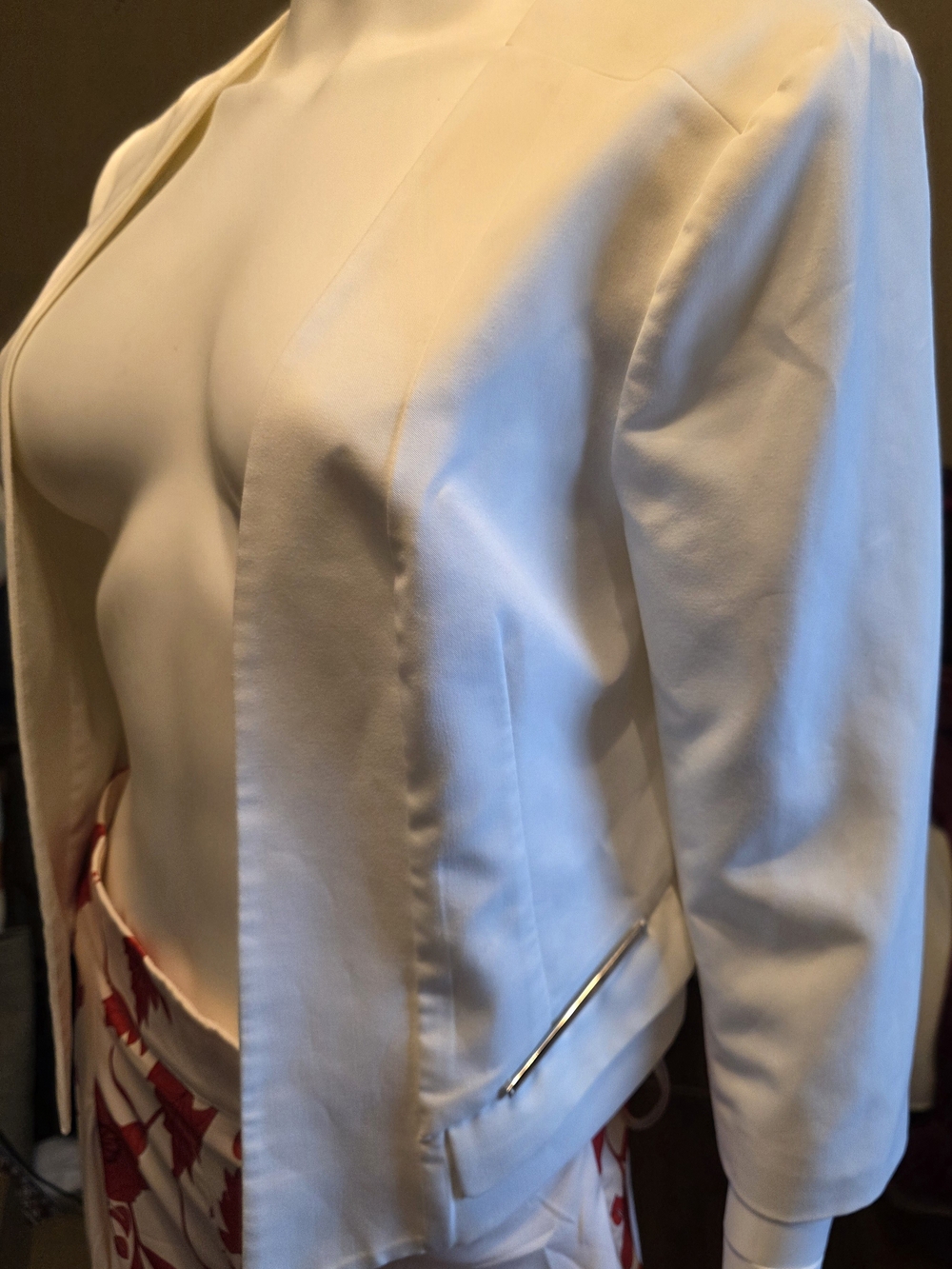 Vince Camuto Cream Open-Front Blazer